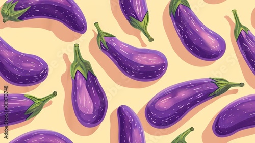 Eggplant - Seamless repeating wallpaper pattern background photo