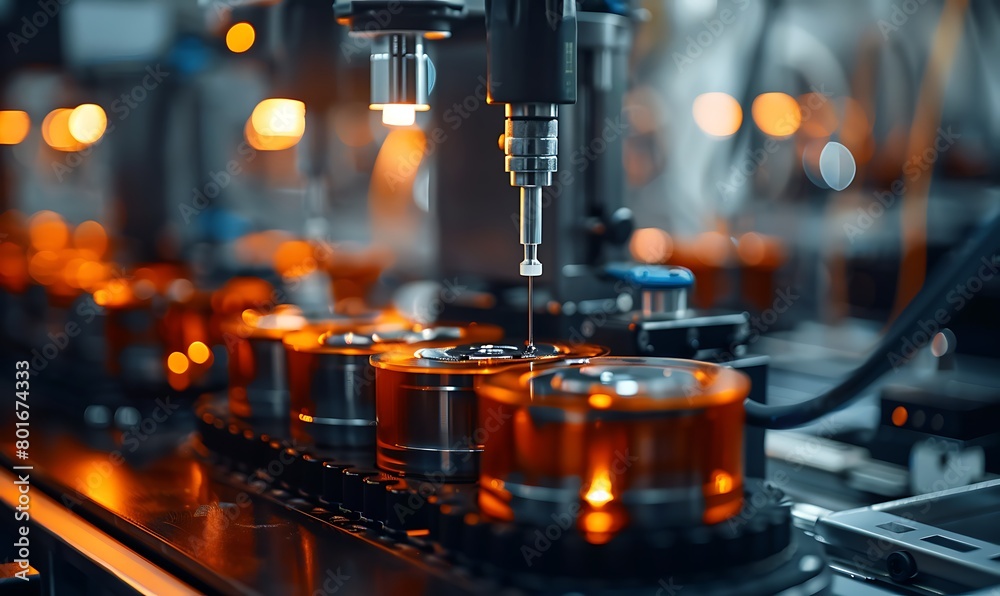 Illustration the meticulous quality control process in battery cell Productions