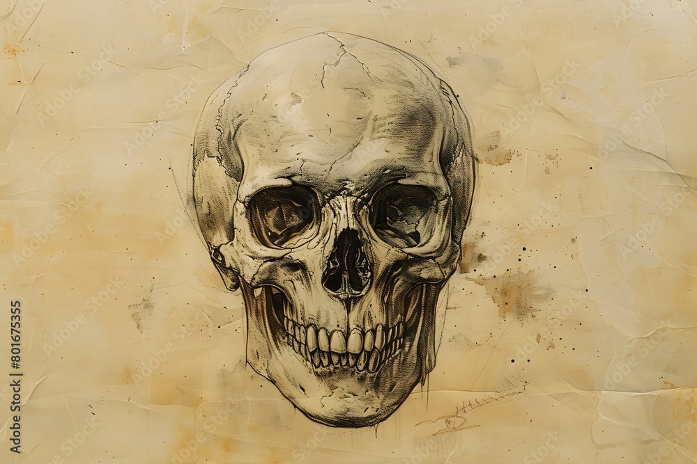 Abstract drawing of a skull in low contrast style. Abstract drawing of a skull in low contrast style.