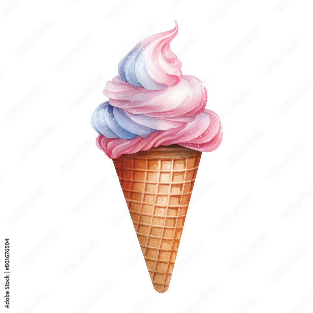 Ice cream cone Isolated Detailed Watercolor Hand Drawn Painting Illustration Ice cream cone Isolated Detailed Watercolor Hand Drawn Painting Illustration
