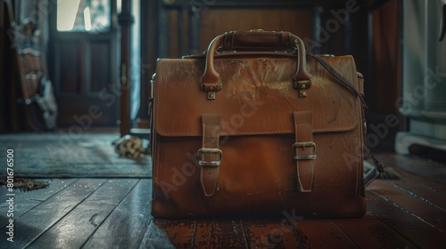An enchanting image of a person's briefcase or bag, packed and ready to go, representing the eagerness to leave the office early on Leave The Office Early Day.