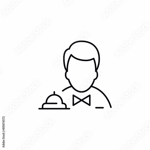 reception desk employee worker icon