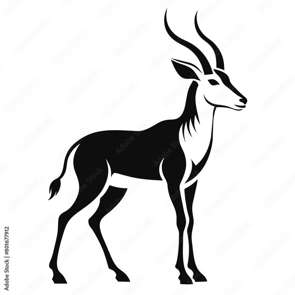 Antelope Vector SVG silhouette illustration, laser cut, Antelope Clipart
