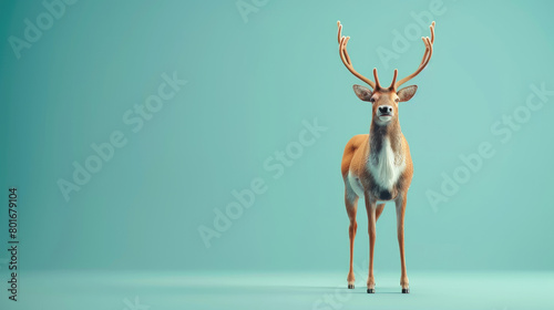 rein deer in big copy space 
 photo