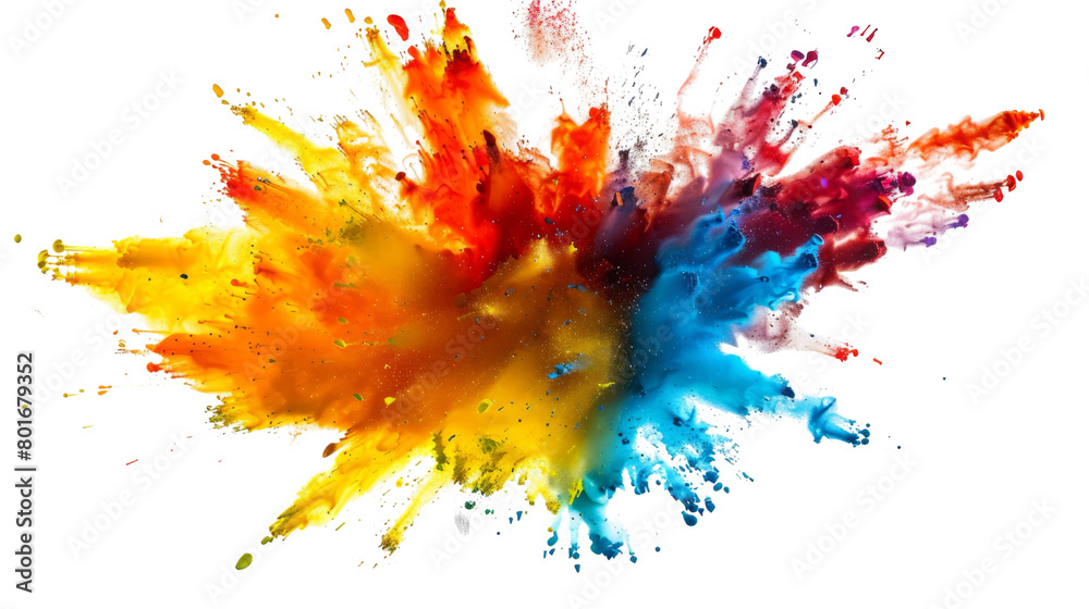 Explosion of colored oil paint isolated