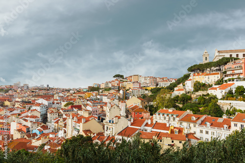 View of the Almada neighborhood in Lisbon  (ID: 801680325)