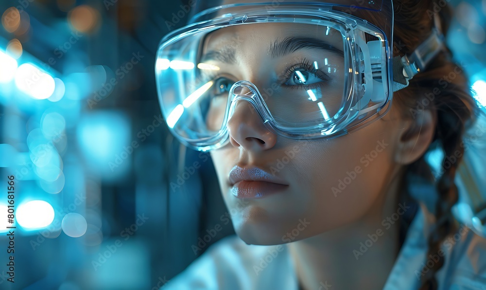 Determined engineers in safety goggles working on eco-friendly power solutions Determined engineers in safety goggles working on eco-friendly power solutions