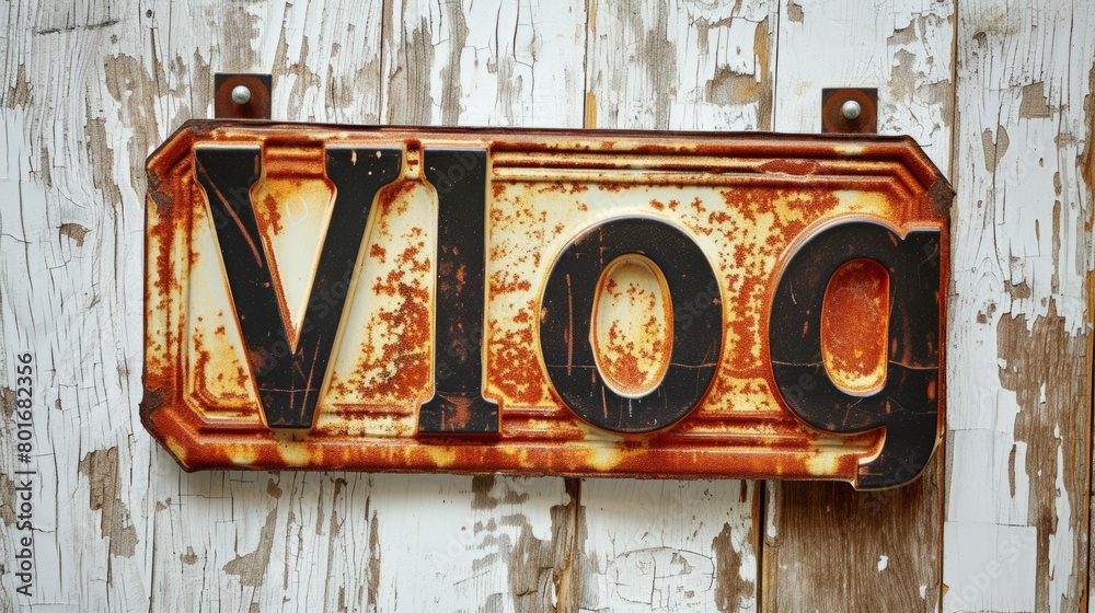 Obraz premium The word Vlog created in Art Deco Typography.