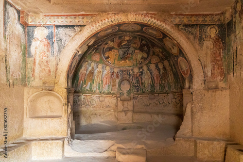 Fotografija Cave church in Goreme- open air museum, Cappadocia, Turkey in a beautiful summer