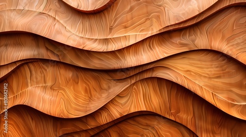 Wood artwork background – abstract wood texture with wave design forming a stylish harmonic background 