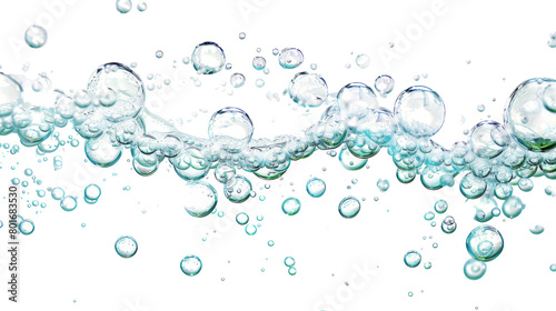 Bubbles in water transparent background
