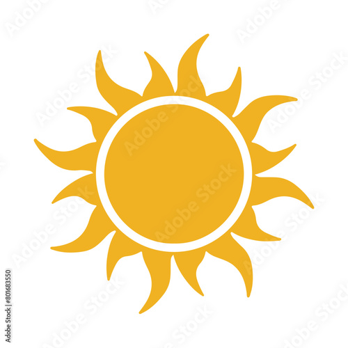 sunny sun sunlight solar heat weather flat icon symbol vector