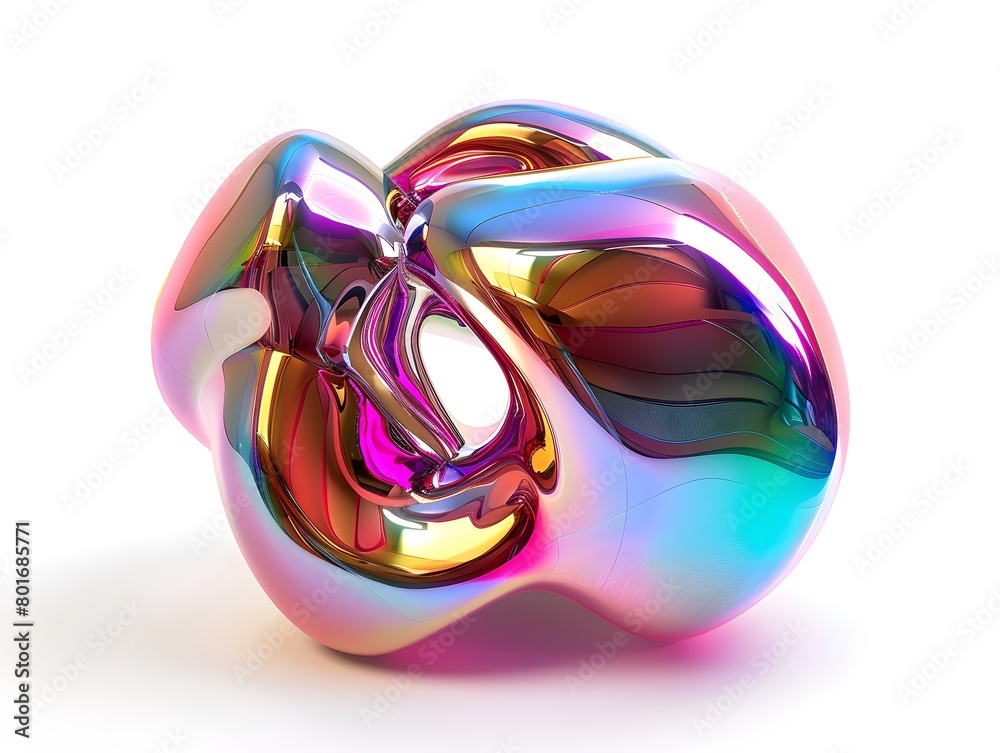 Holographic 3D abstract isolated in white background. Holographic 3D abstract isolated in white background.