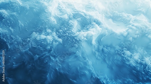 Oceanic Serenity: A Tranquil Blue and White Background with a Graceful Wave.