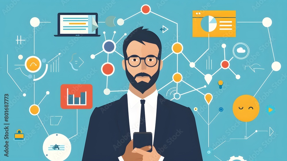 Businessman drawing growth graph chart sales and data economic on global structure networking connection. Businessman drawing growth graph chart sales and data economic on global structure networking connection.