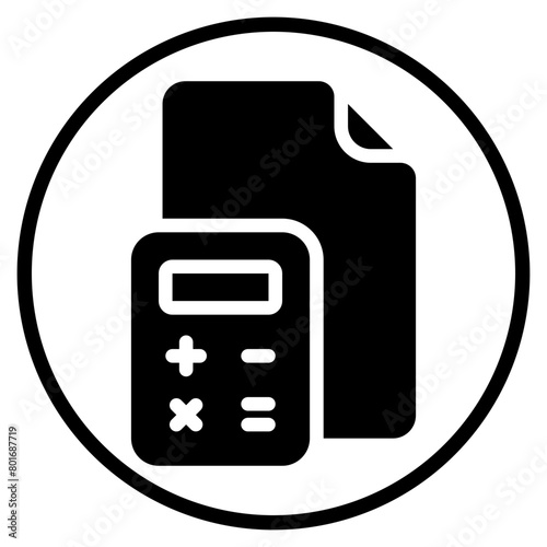 calculator glyph icon