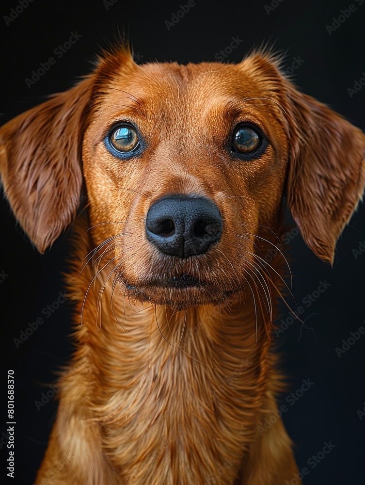 An adorable red smooth dachshund dog portrait. An adorable red smooth dachshund dog portrait.