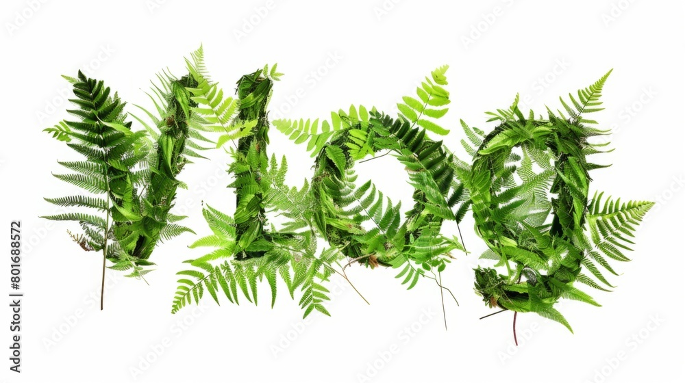 The word Vlog created in Fern Leaf Letters.