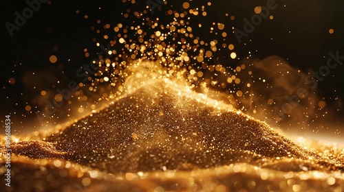 Small golden dust piled up and formed into a peak