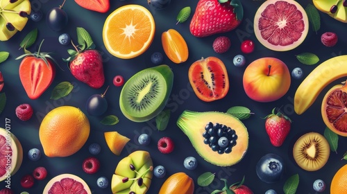 Vibrant Fruit-themed Backdrop Collection