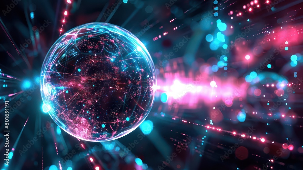 Sphere In Glowing Neon Colors Sphere In Glowing Neon Colors