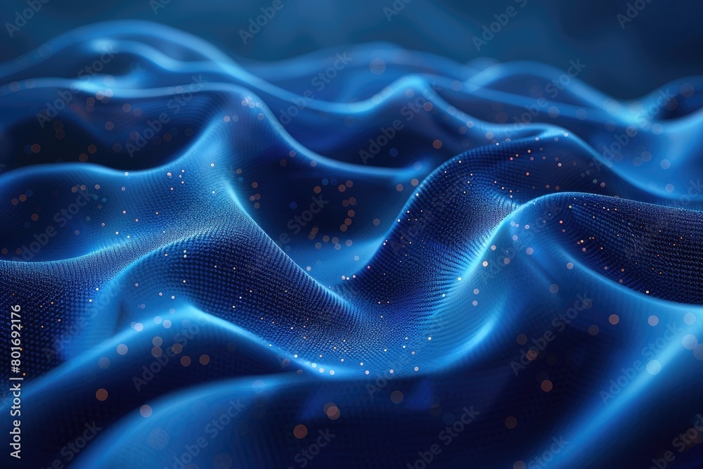 Blue and orange glowing of a wavy surface Blue and orange glowing of a wavy surface