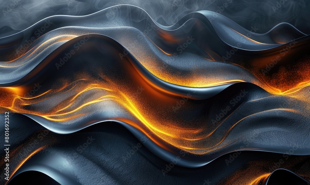 Molten metal with a glowing orange core. Molten metal with a glowing orange core.