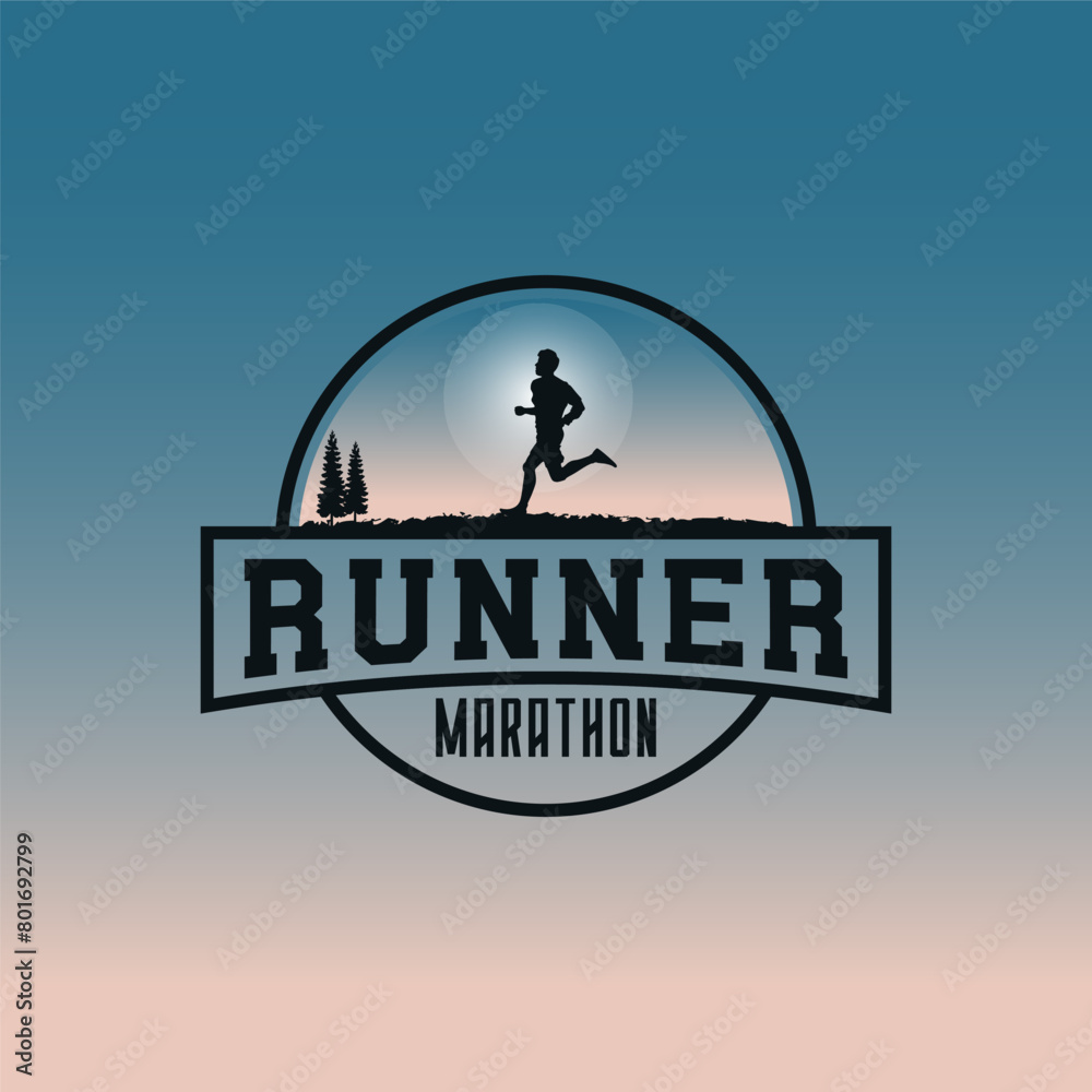 Runner logo vector graphic of illustration