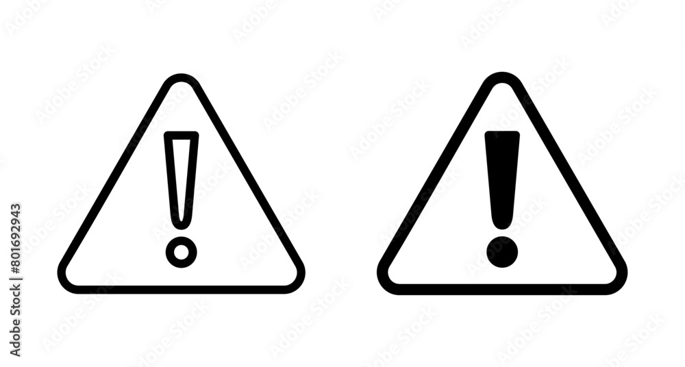 Exclamation danger sign vector isolated on white background. attention sign icon. Hazard warning attention sign. icon alert. Risk Exclamation danger sign vector isolated on white background. attention sign icon. Hazard warning attention sign. icon alert. Risk