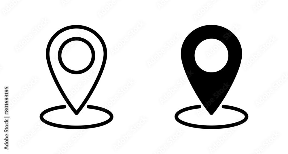 Pin icon vector isolated on white background. Location icon. Map pointer icon. Point. Locator. Address