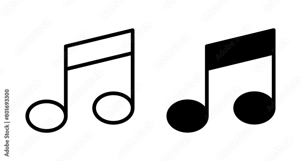Music icon vector isolated on white background, music vector icon, Melody, song, note, sound, audio sign