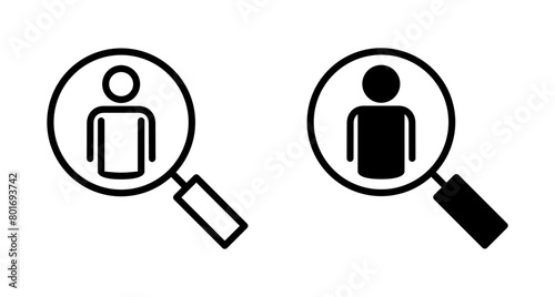 Hiring icon vector isolated on white background. Human resources concept. Recruitment. Search job vacancy icon. Hire. Find people icon photo