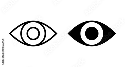 Eye icon vector isolated on white background. Look and Vision icon. Eye vector icon