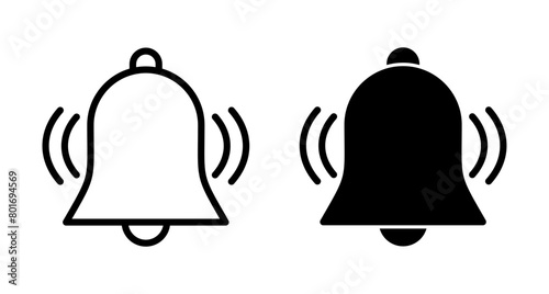 Bell Icon vector isolated on white background. Notification symbol. Bell vector icon