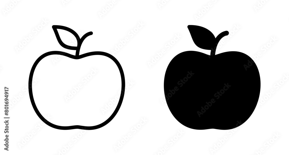 Apple icon vector isolated on white background. Apple vector icon.