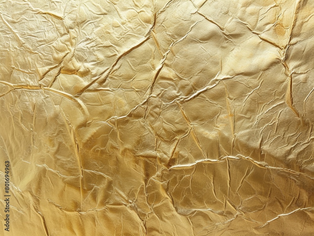 Fototapeta premium Golden shiny background texture. Gold metal foil texture. Beautiful luxury background