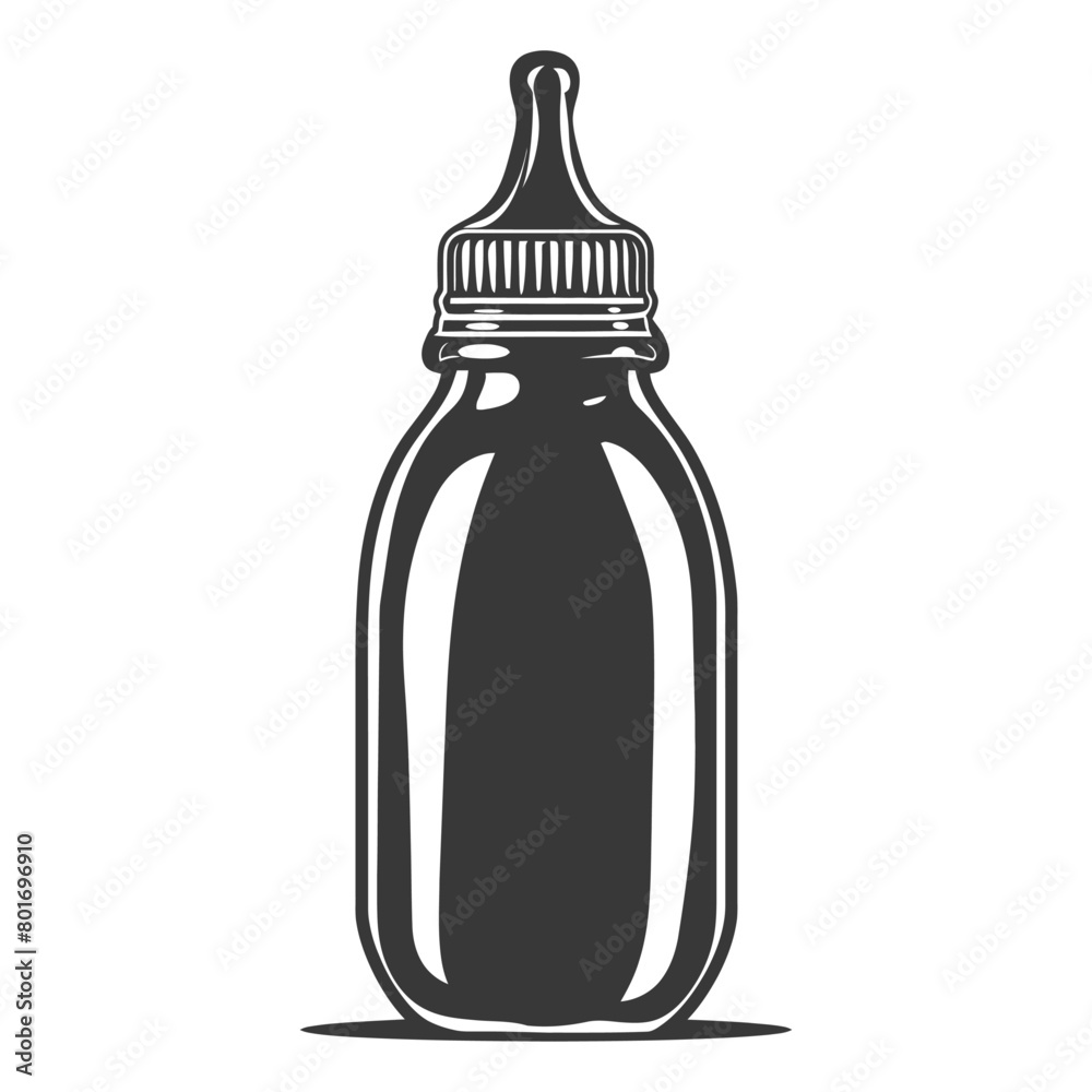 silhouette baby bottle full black color only silhouette baby bottle full black color only
