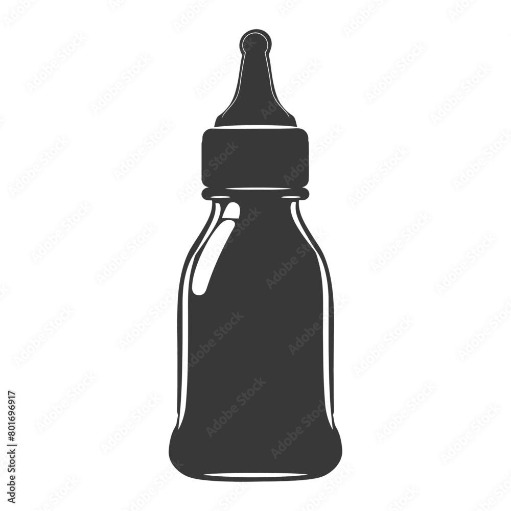silhouette baby bottle full black color only silhouette baby bottle full black color only
