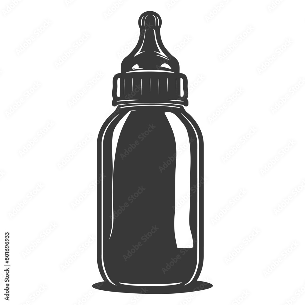 silhouette baby bottle full black color only silhouette baby bottle full black color only