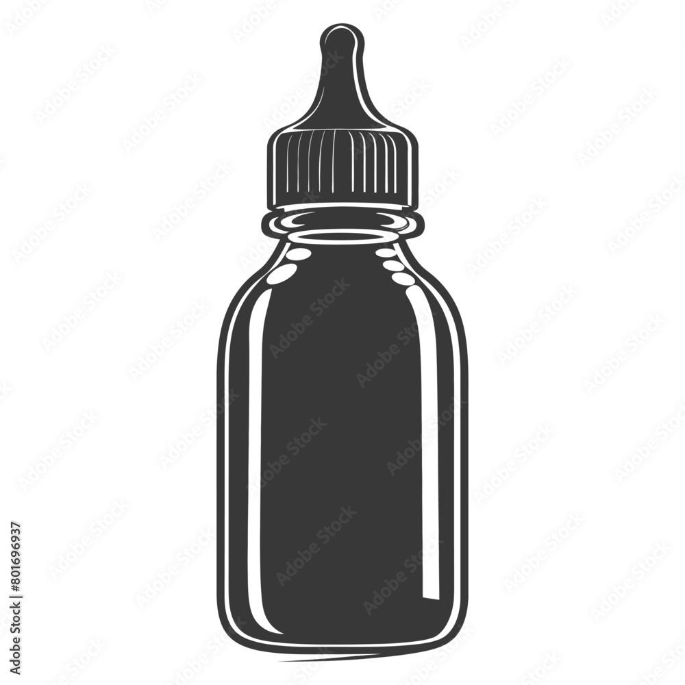 silhouette baby bottle full black color only silhouette baby bottle full black color only