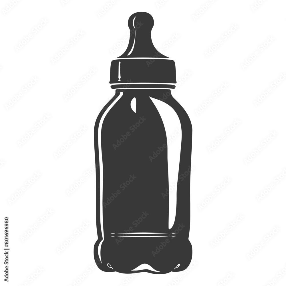 silhouette baby bottle full black color only silhouette baby bottle full black color only