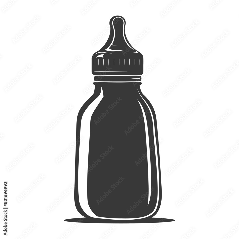 silhouette baby bottle full black color only silhouette baby bottle full black color only