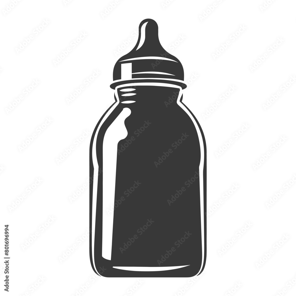 silhouette baby bottle full black color only silhouette baby bottle full black color only