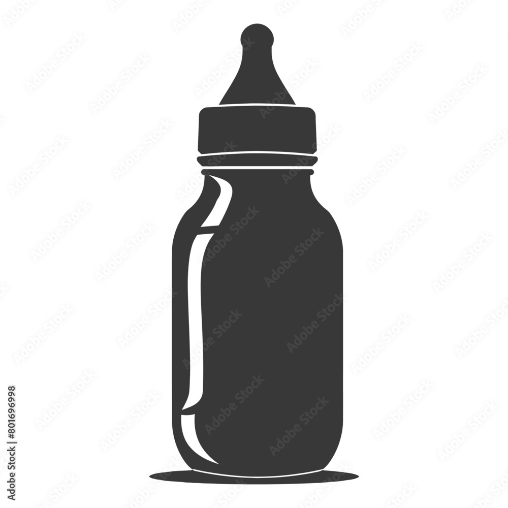 silhouette baby bottle full black color only silhouette baby bottle full black color only