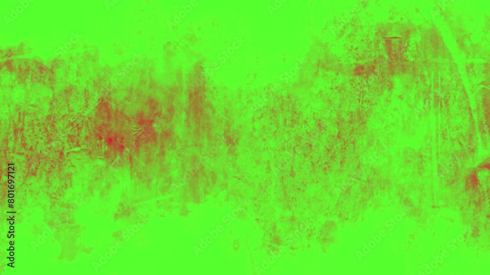 Red and green textured images in fast loop motion background