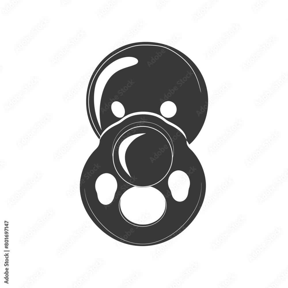 Fototapeta premium silhouette baby pacifier full black color only
