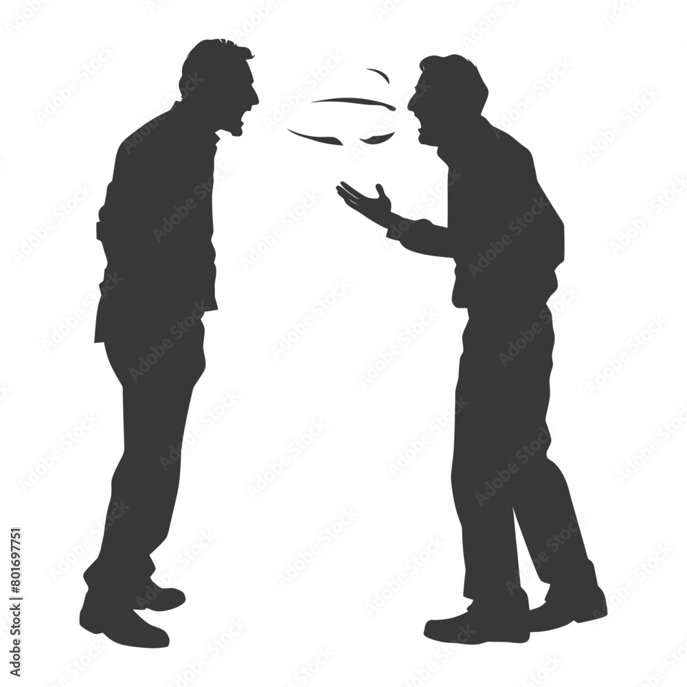 silhouette boss shouts at employee full body black color only