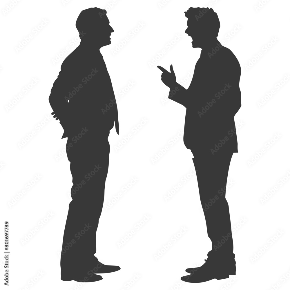 silhouette boss shouts at employee full body black color only silhouette boss shouts at employee full body black color only