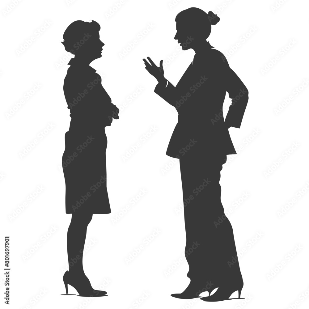 silhouette boss shouts at women employee full body black color only silhouette boss shouts at women employee full body black color only