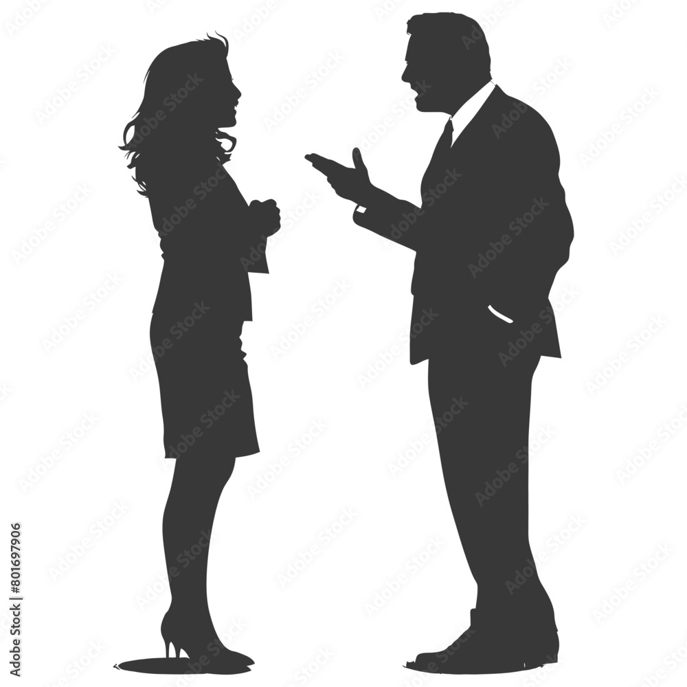 silhouette boss shouts at women employee full body black color only silhouette boss shouts at women employee full body black color only